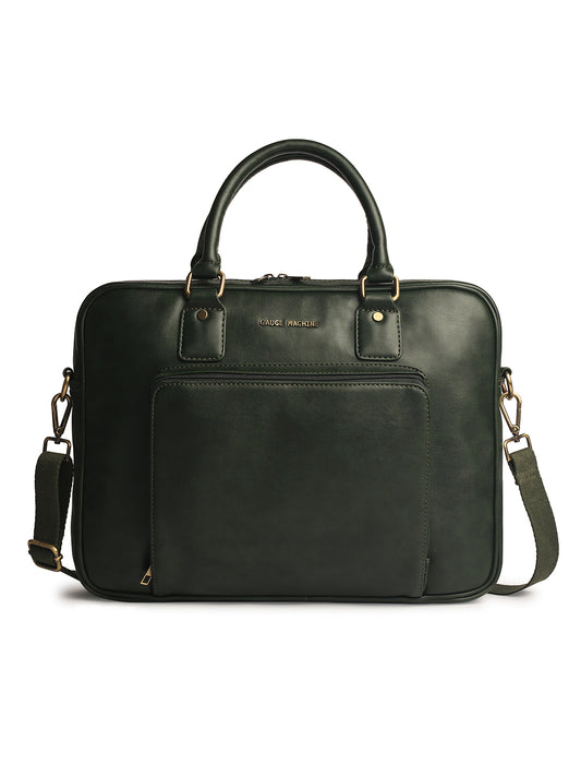 Gauge Machine 16" Olive Laptop Messenger Bag with Detachable Strap
