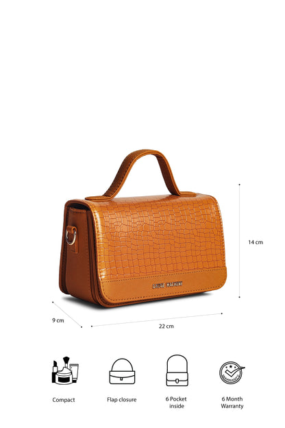 Gauge Machine Plush Tan Sling Hand Bag