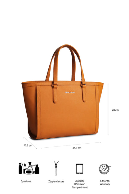 Gauge Machine Mustard Saffiano Symphony Tote Bag