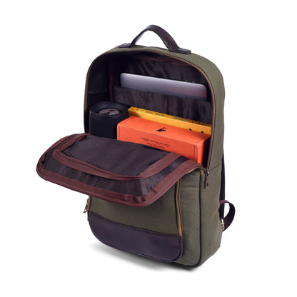 Gauge Machine Olive Backpack with Front Sleeve