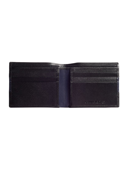 Black and Navy Colour Block Bi-fold  wallet