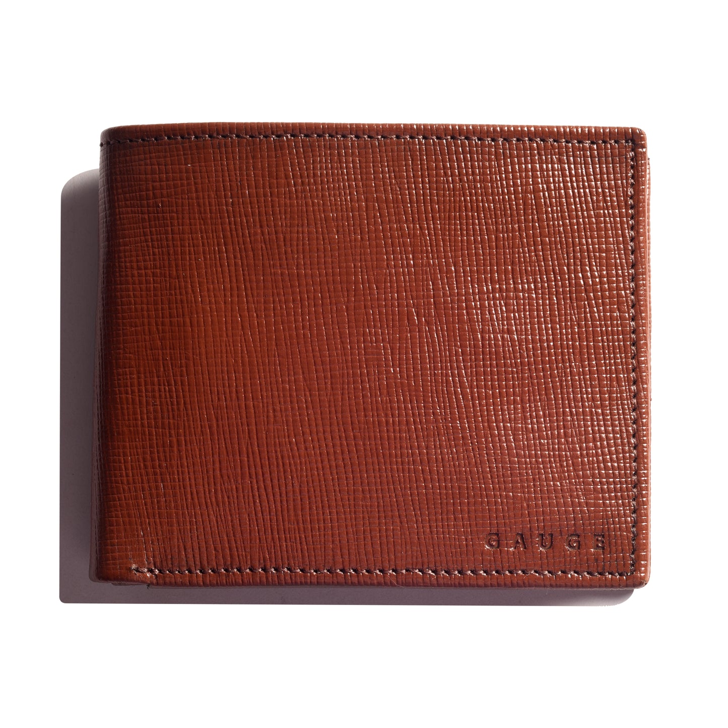 Tan Saffiano Textured Bi-fold  wallet