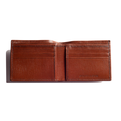 Tan Saffiano Textured Bi-fold  wallet