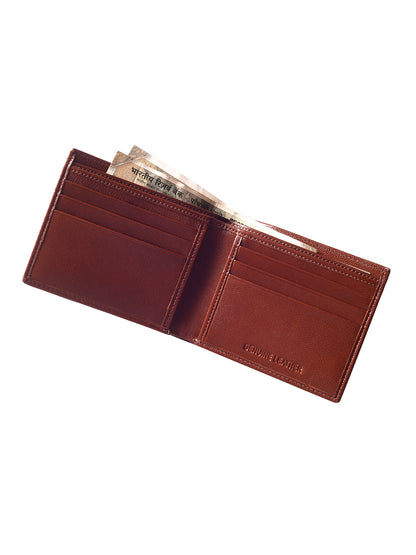 Brown Seam burnished Bi-fold  wallet