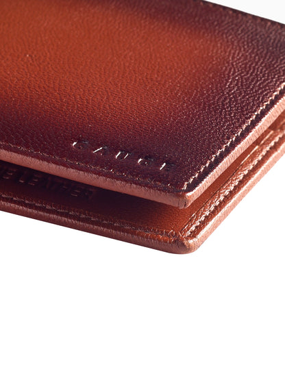 Brown Seam burnished Bi-fold  wallet