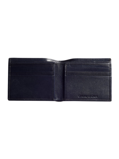Navy Seam burnished Bi-fold  wallet