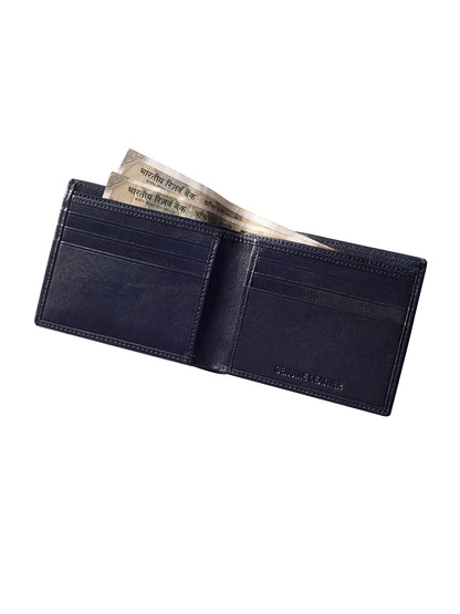 Navy Seam burnished Bi-fold  wallet