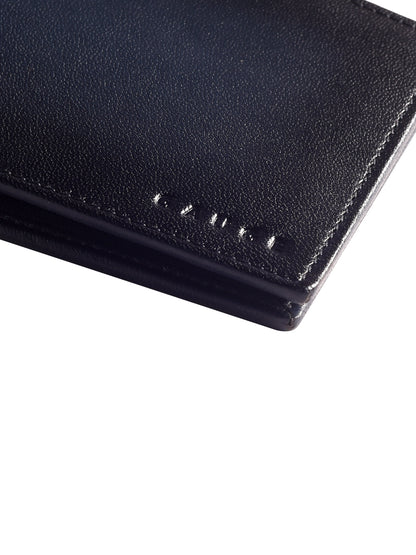 Navy Seam burnished Bi-fold  wallet
