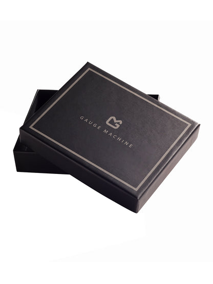 Navy Seam burnished Bi-fold  wallet
