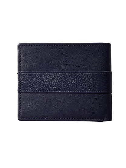 Navy Textured Bi-fold  wallet