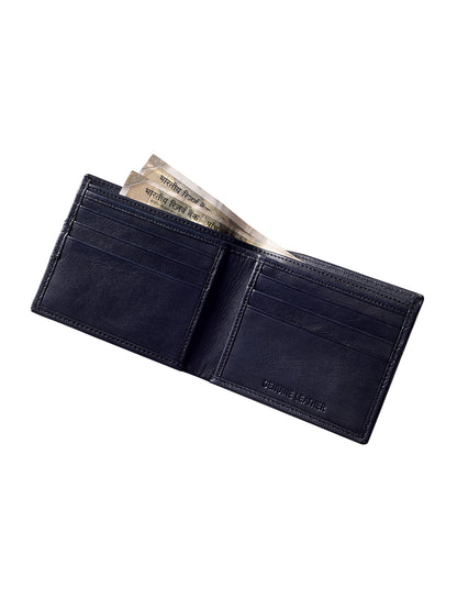 Navy Textured Bi-fold  wallet